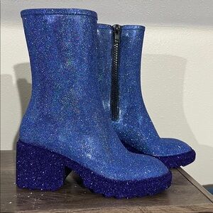 Avatar/Grape Juice Glitter Women's Platform Ankle Boots -